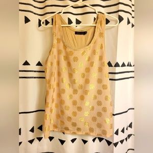 The Limited Beige and Gold Tank Top